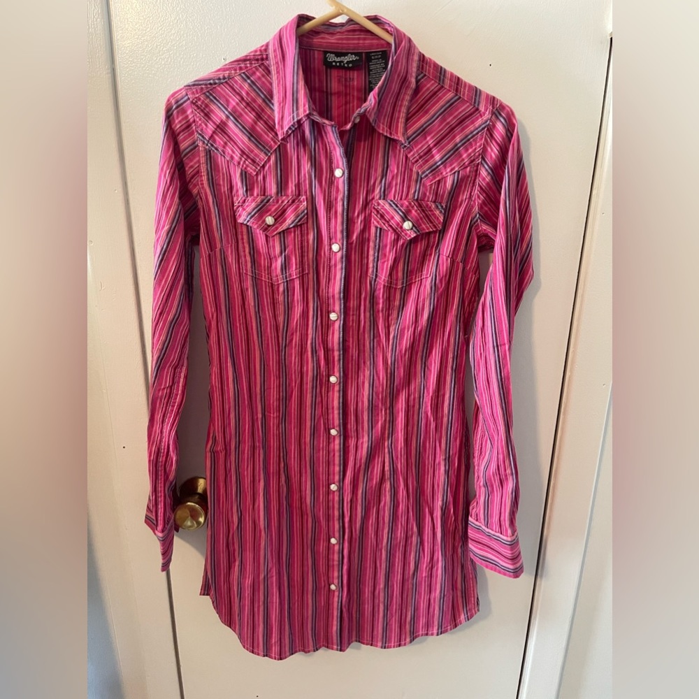 Wrangler retro pearl snap western button up dress